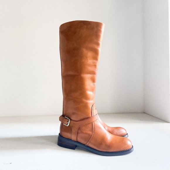 NEW Maxgreat Caramel Brown Knee High Leather Riding Boot 7 - Picture 1 of 11